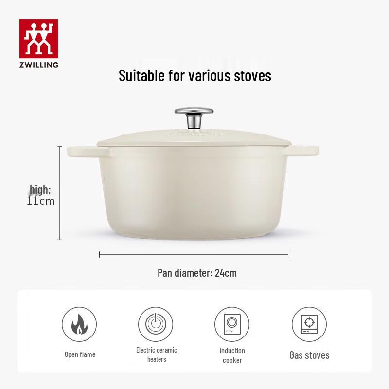 Zwilling Эмалированная чугунная кастрюля 24 см