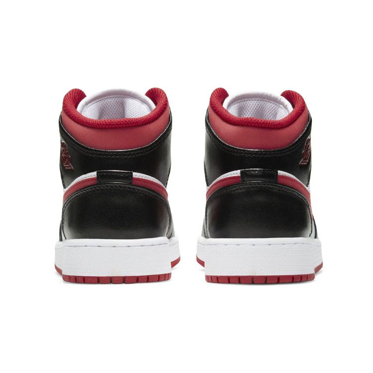 Air Jordan 1 Mid GS Black Gym Red Kids Sneakers White DJ4695-122