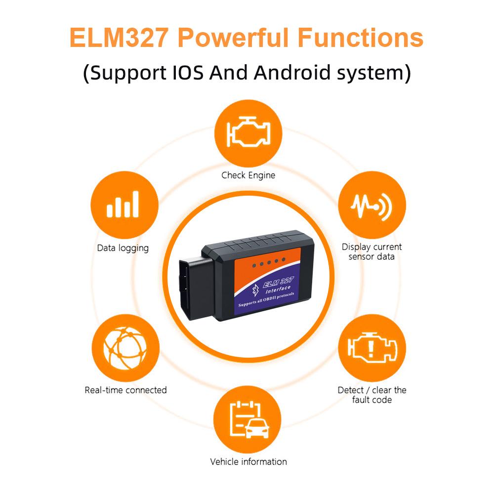 ELM327 V2.1 OBD2 сканер Bluetooth автомобильный диагностический инструмент для Android /IOS считыватель кодов автомобильный детектор неисправностей