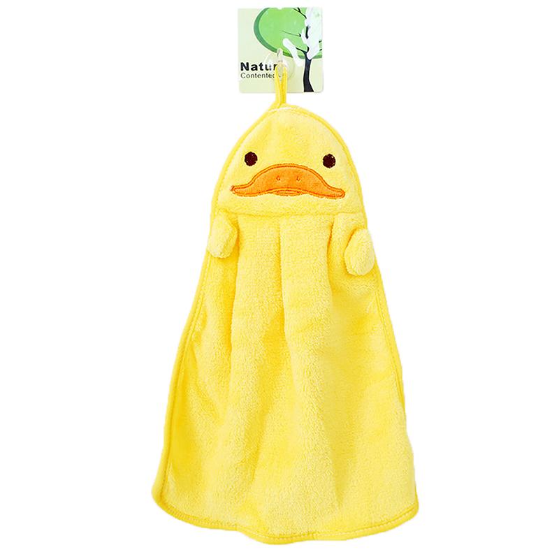 Милое вышитое мультяшное полотенце для рук с изображением животных, милые коралловые бархатные полотенца для мытья рук, детские мягкие полотенца для рук