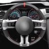 Для Ford Mustang GT GT500 Кабриолет 2009-2014 Ручная прошивка нескользящая черная замша из углеродного волокна автомобильный чехол на руль