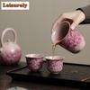 230ML Pink Ru Kiln Peony Flower Tea Pitcher Sharing Pot Cha Hai Dispenser Justice Cup Fair Mug Tea Items Decoration Supplies