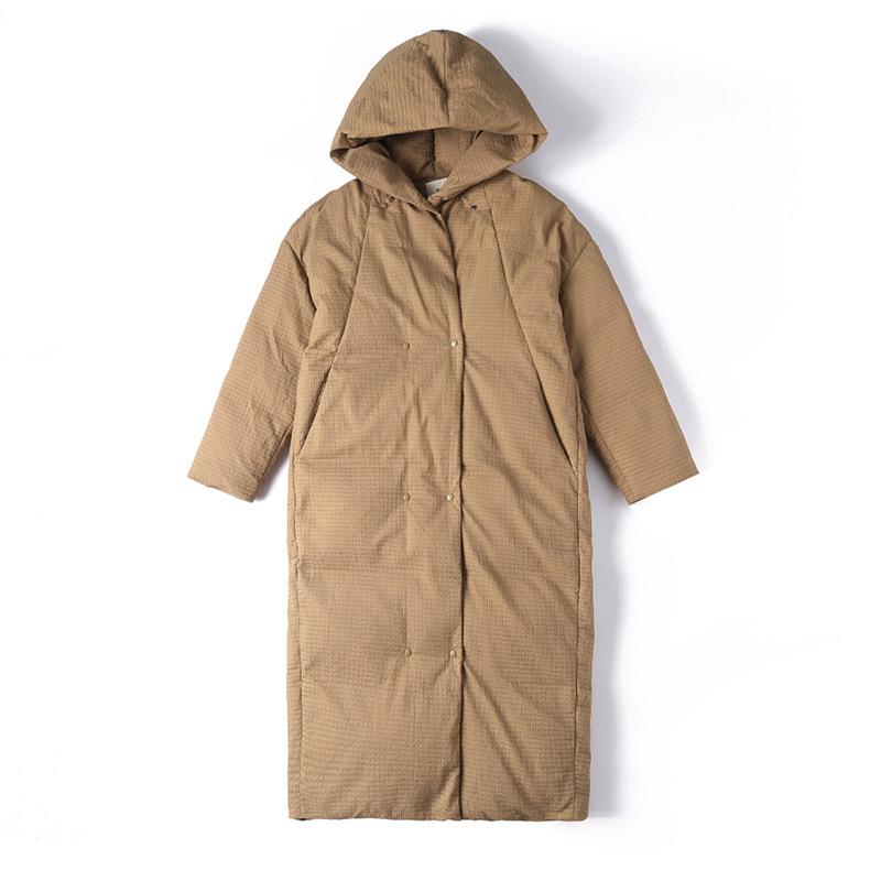 European and American new white duck down extended thickened knee cocoon large size down jacket women's high-end women's