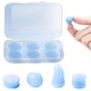 6Pcs Silicone Earplugs Noise Reduction Washable Waterproof Soft Reusable Hearing Protection Concerts Work Study Sleeping Silent Earplugs