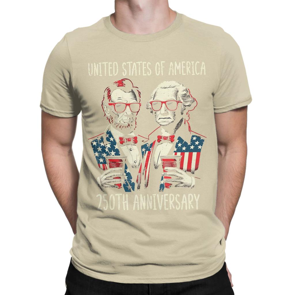 Unisex United States America 250th Anniversary Lincoln Washington T Shirts 100 Cotton Clothes Round Collar Tee Shirt Tshirt