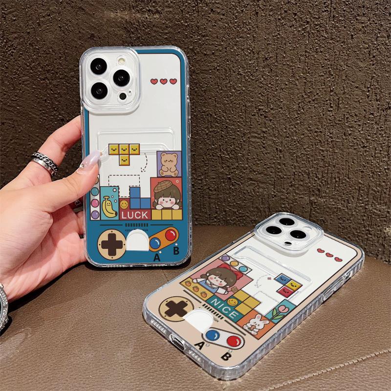 Силиконовый чехол-карман для карт для Xiaomi Redmi Note 12 13 Pro Oppo A38 A58 A78 Vivo Y21 Y22 Samsung A54 A24 Чехол Прозрачный бампер для телефона