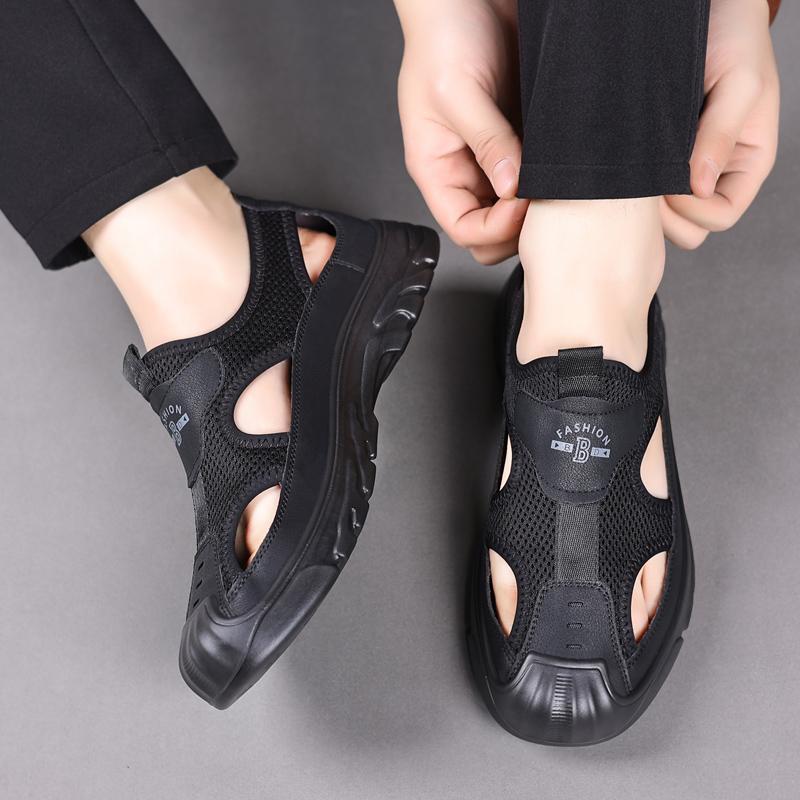 Модные летние мужские сандалии на открытом воздухе Модные повседневные сетчатые сандалии Комфортные пляжные сандалии Мужские уличные нескользящие сандалии на платформе мужские сандалии