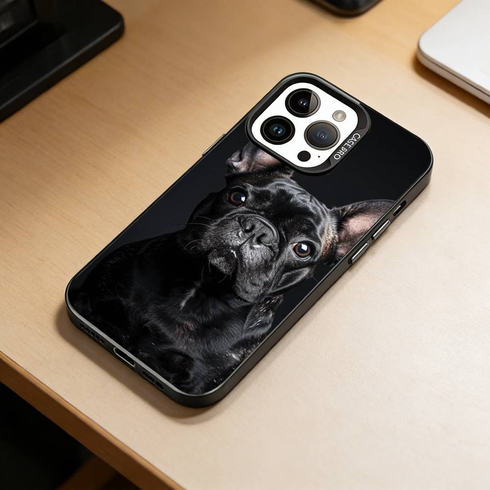 Чехол для телефона с изображением французского бульдога -DG для iPhone 17,16,15,14,13,12,11 Plus,Pro Max,XS, Цветной Посеребренный Внутренний Чехол
