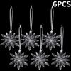 Clear Acrylic Snowflake Ornaments Christmas Tree Decorations Winter Wonderland Party Star Snowflake Icicle Shaped Crystal Decor