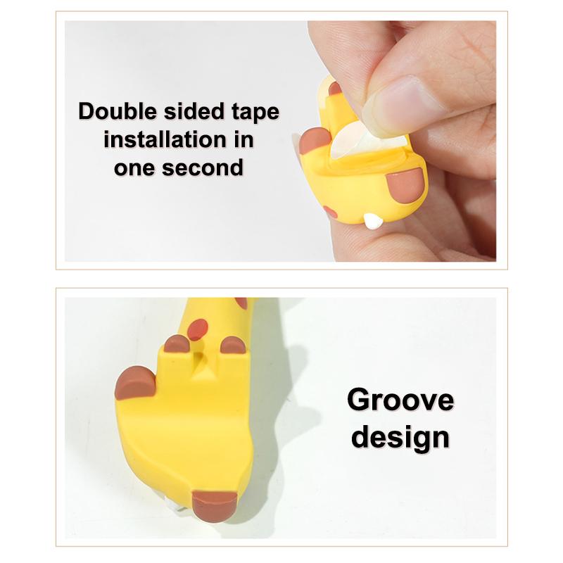Kawaii Rubber Giraffe Ornament Groove Cartoon Giraffe Figurines Pasted Giraffe Model Computer