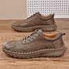 Casual Shoes Men's 2025 Autumn New Trendy Versatile Soft Sole Breathable Hand-stitched Lace-up Men's Shoes Sports Shoes