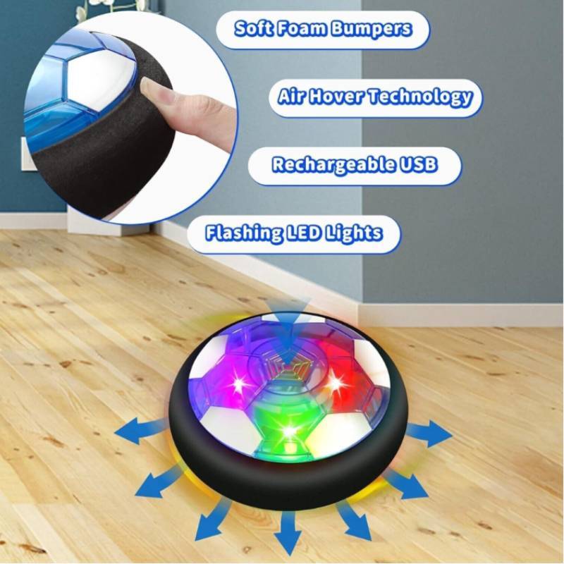 Hovering Hockey Football Toy Set Rechargeable Led With Goal For Childrens Gift