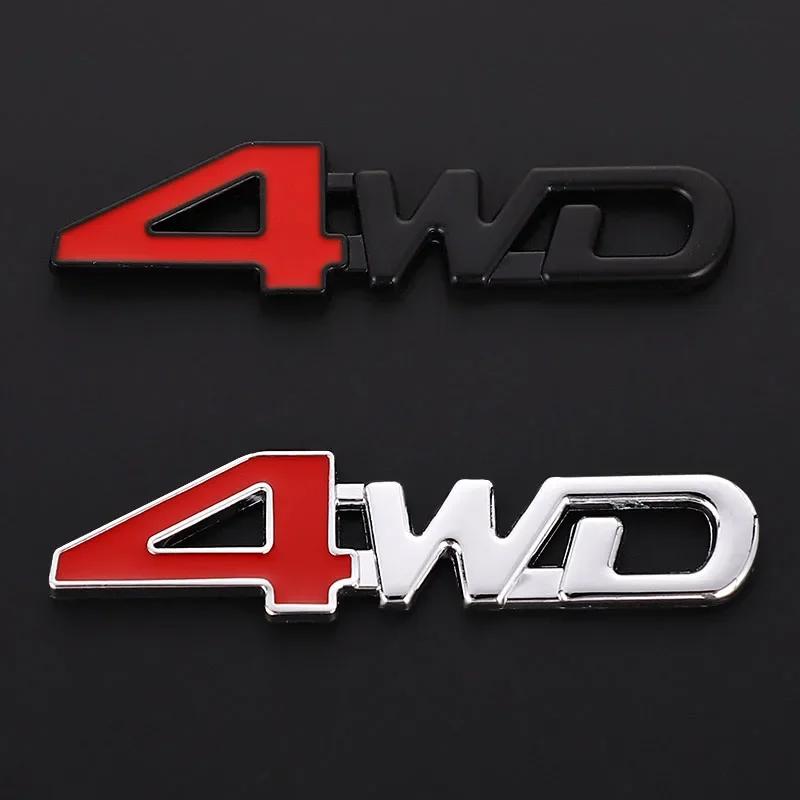 1Pcs Car 3D Metal Stickers 4WD 4X4 Decals For Renault Megane 2 Captur Mitsubishi ASX Suzuki Vitara Jeep Wrangler Peugeot 307 308 A25