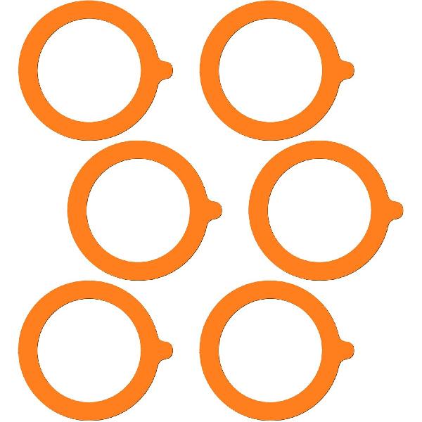 6Pcs Rubber Seals Rings for Glass Jars, Airtight Silicone Replacement Gasket for Jars Leak-proof Airtight Rubber Seal -3.7 Inches (Orange)