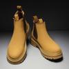 Модные желтые мужские ботинки кожаные ботильоны люксовый бренд мужские ботинки челси повседневная обувь с высоким верхом мужская классическая обувь для активного отдыха
