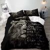 3PCS Lion King & Queen Bedding Set, African Safari Animal Black Bedding, Comforter Cover, Bedroom Decor for Couples Full Size