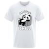 Coffee And Chill Kawaii Panda Clothes Men Oversized Tshirts Breathable Summer T-Shirts Cotton Streetwear Tops