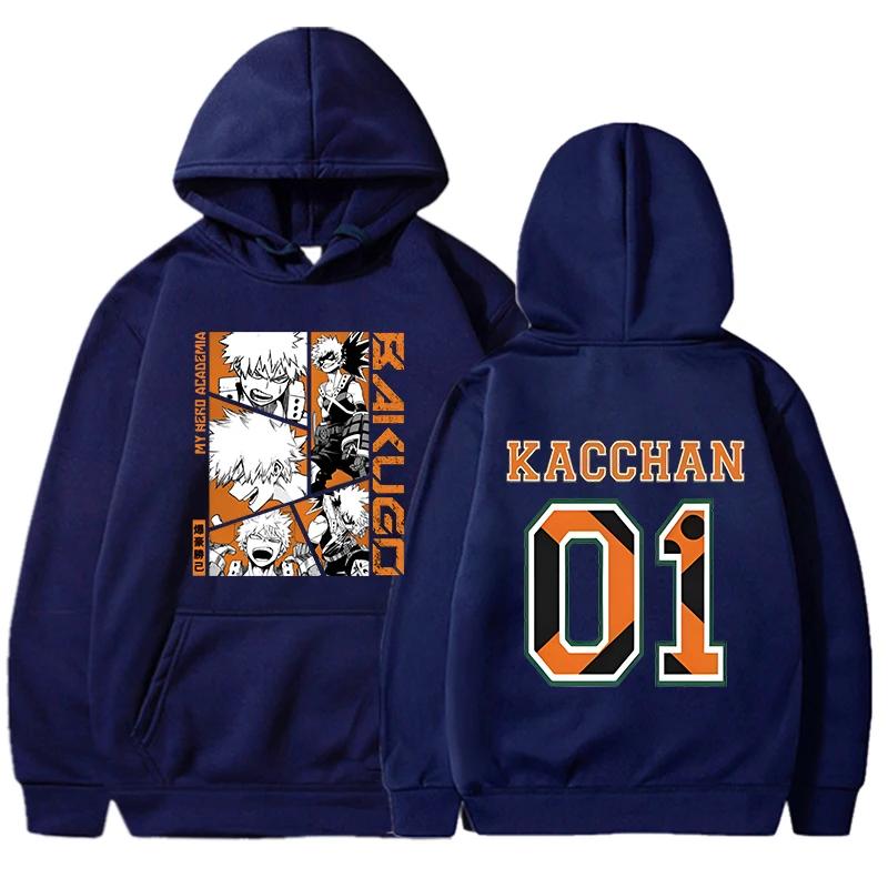 Anime Bakugou Katsuki printed hoodies for men and women, fashionable pullovers for autumn and winter, and women's sweatshirts