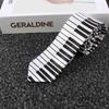 Personalized Classic for Men Fancy Dress Music Tie Skinny Tie Piano Keyboard Necktie Black & White