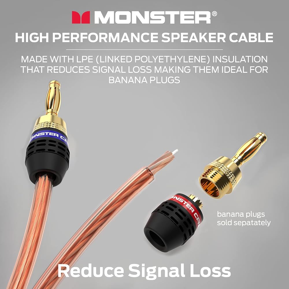 Кабель для акустической системы Monster, 14 AWG, 1 рулон, 30,48 м (100 футов) ME-S14-30M [Оригинальный продукт для внутреннего рынка]