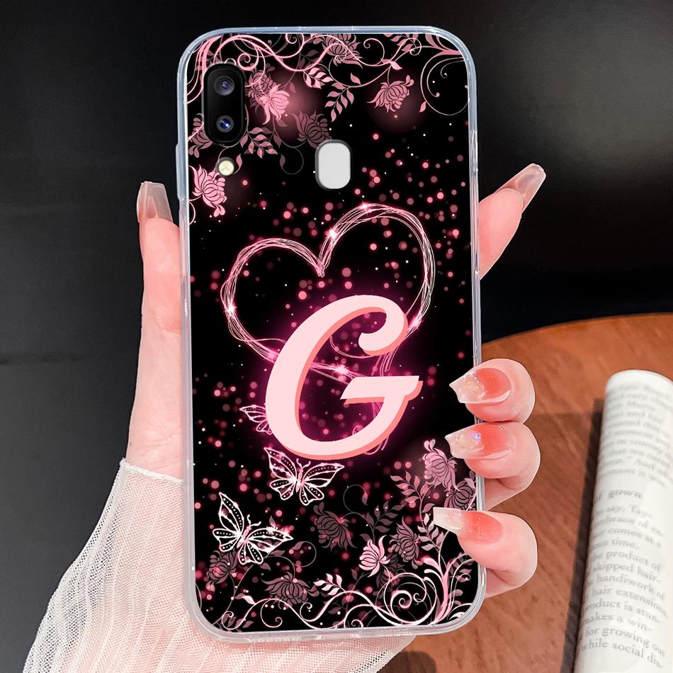 For Samsung Galaxy A20 A20S A21 A30 A30S Phone Case Butterfly Letters Soft TPU Clear Silicone Shell For Galaxy A 20 A 30 Housing