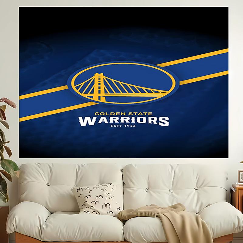 1pc Golden State Warriors logo Tapestry, Living Room, Bedroom, Office, Party Decor, Ideal Festive Gift
