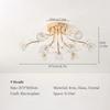 2024 Новый светодиодный потолочный светильник для гостиной, стеклянный потолочный светильник в виде цветка, скандинавское украшение комнаты, яркие цвета, спальня, хрустальный светильник