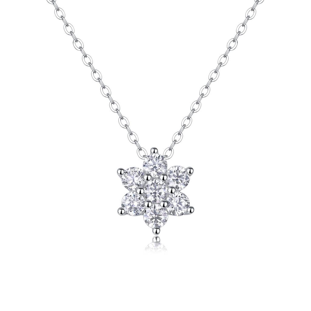 Trend 925 Silver Snowflake Necklace For Women Does Not Fade, Temperament Gives Gifts Moissanite High-End Collarbone Chain