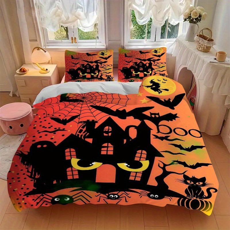 3pcs Witch Halloween Print Cover Set Ultra Soft, Breathable, and Comfortable Bedding with Stylish Design for Bedroom and Guest Room Decor 1 Cover