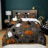Halloween Queen Duvet Cover Luxury Ghost Festival Bedding Set Microfiber Gothic Pumpkin Skull Comforter Cover With Pillowcases