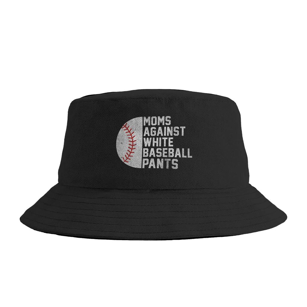 Unisex Moms Against White Baseball Pants Baseball Mom Mothers Day Bucket Hat Foldable FisherUnisex Hats Spring Casual Vacation Cap