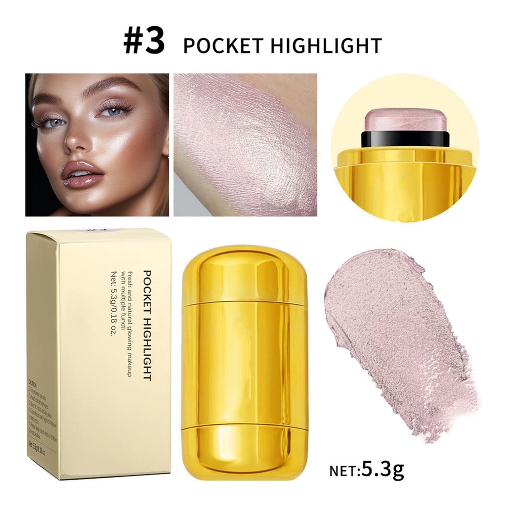 Многофункциональная вращающаяся палочка для хайлайтера Pearl Light Fine Flash Powder Blusher Highlight Beauty Stick