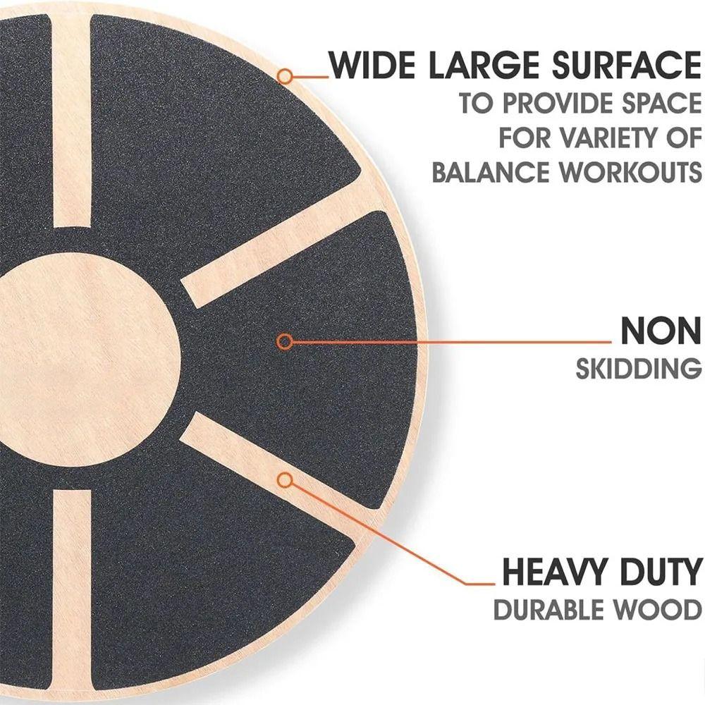Six Sides Core Training Board Wooden Core Strength Trainer Round Balance Training Board  Office Use