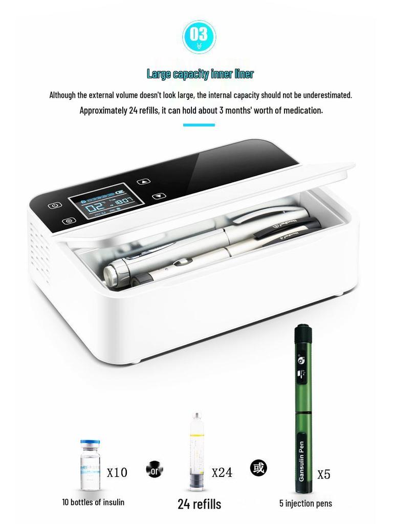 Портативный мини-холодильник для инсулина с перезаряжаемым контролем температуры