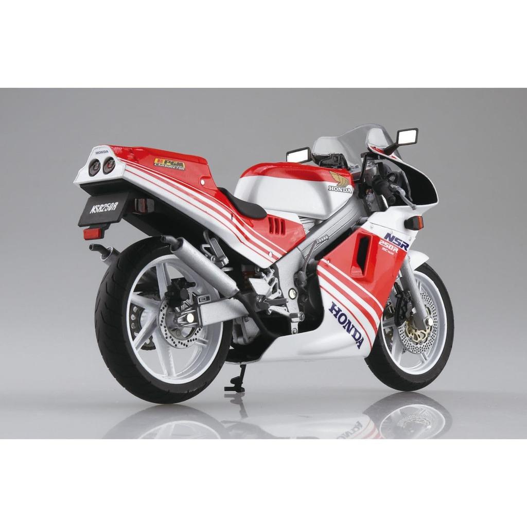 Aoshima Bunka Kyozai Skynet Scale Complete Honda NSR250R Fighting White (AOSHIMA) 1/12 '88 Red/Ross