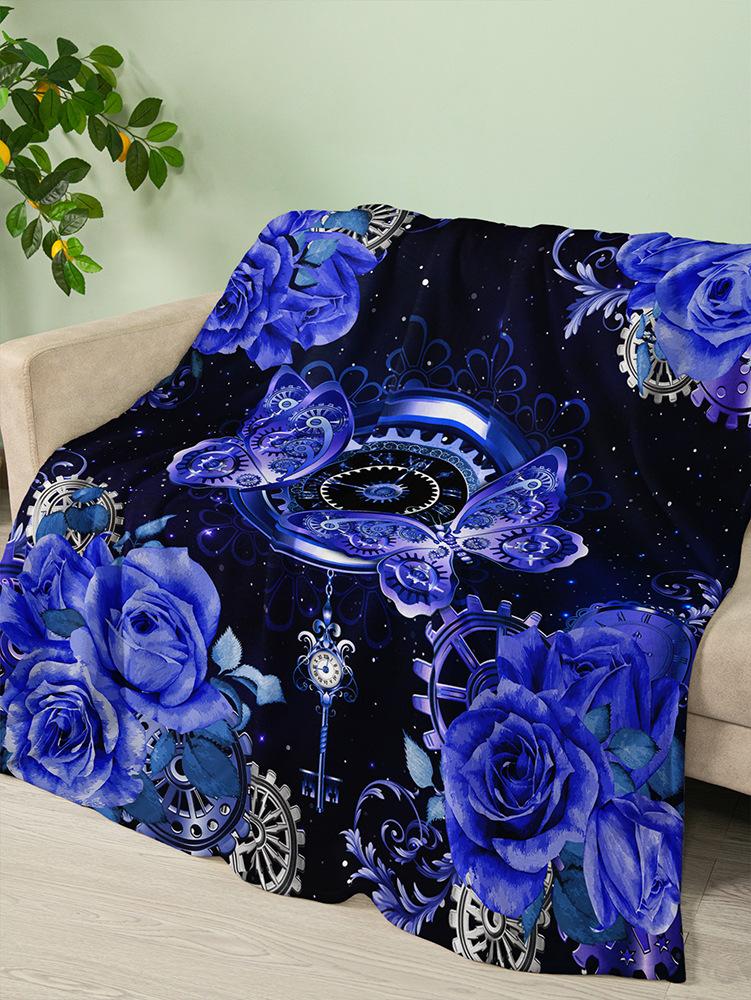 Flannel Blanket Animal Butterfly Dark Wind Blanket Crystal Fleece Blanket Spring and Autumn