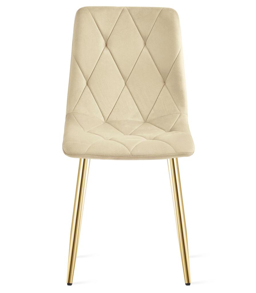 LIBRA chair - light beige velvet / gold legs x 3