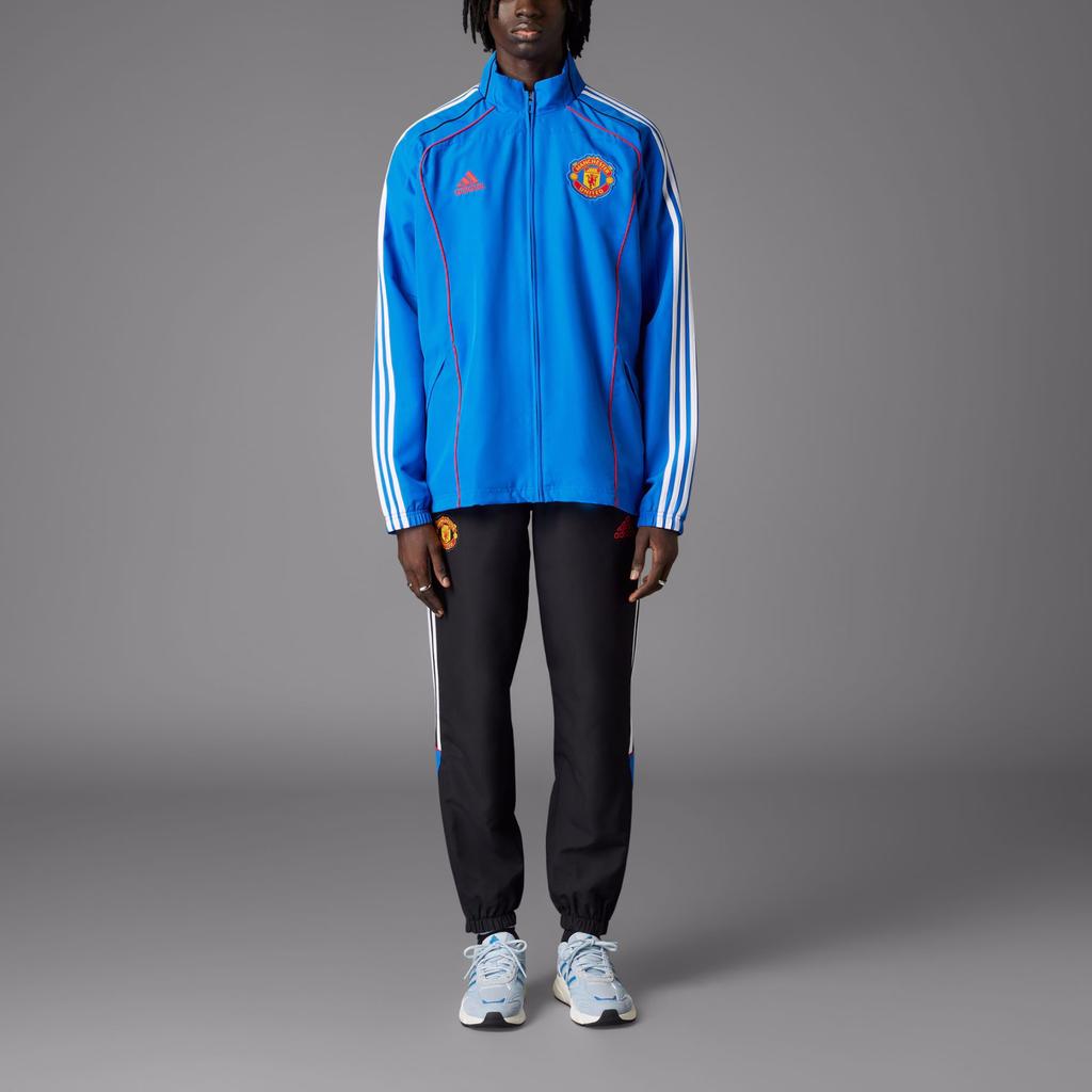 Adidas Manchester United Track UBP Top Striped Long Sleeve Jacket Men Jacket Blue JF0372