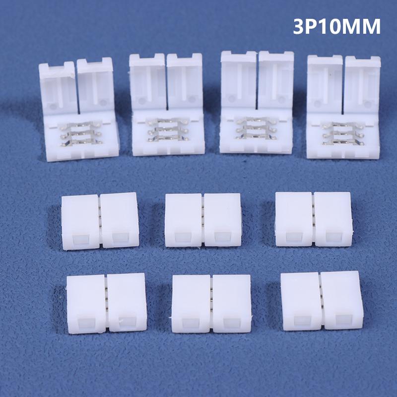 10 шт. разъем для светодиодной ленты 8 мм 10 мм 2-контактный 3-контактный 4-контактный 3528 5050 RGB одноцветный беспаечный разъем для печатной платы без проводов для сварки