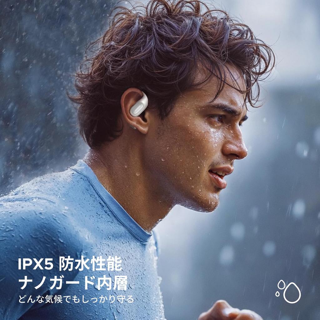UGREEN FitBuds Bluetooth 6.0 Клипсовые наушники с открытым ухом, 28 часов общего времени воспроизведения, водонепроницаемость IPX5, серебристый