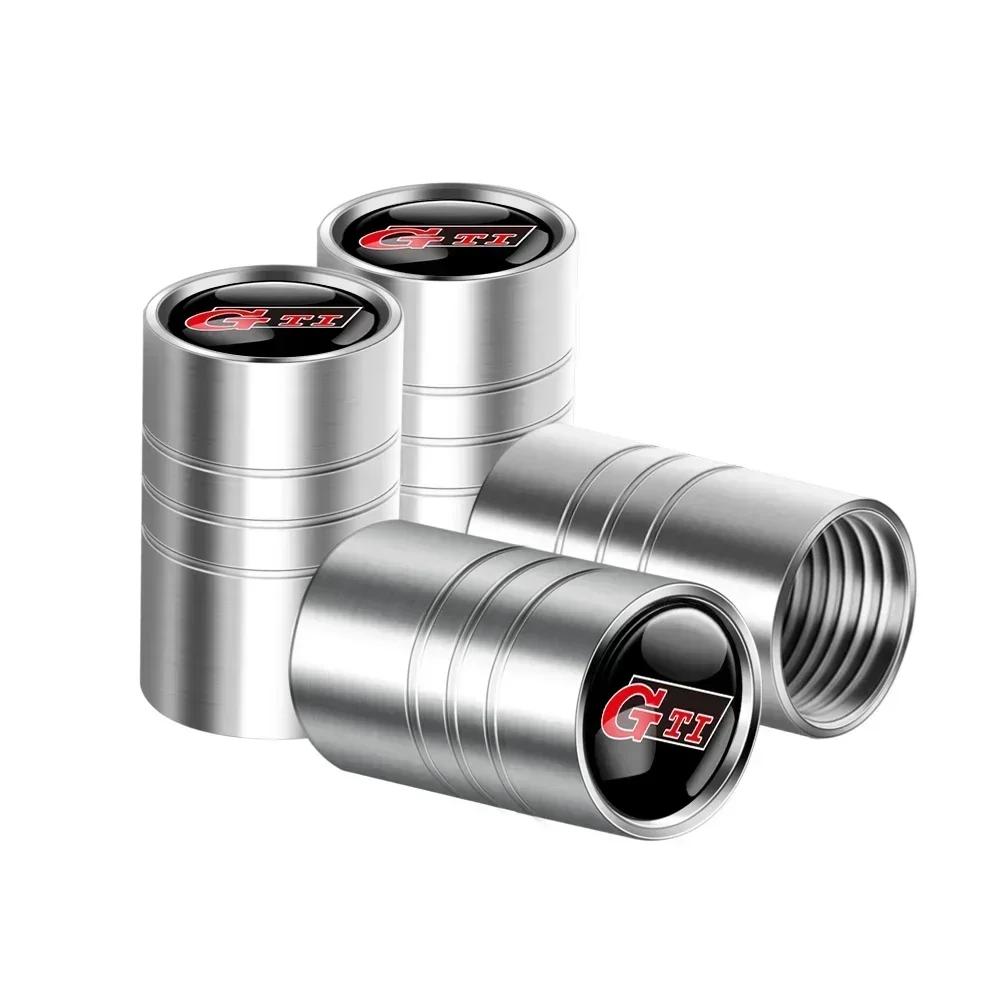 For Volkswagen VW GTI R Golf 5 7 6 4 Polo Tiguan Passat Jetta Lavida Car Styling 3D Metal Wheel Tire Valve Stem Caps Accessories HB432