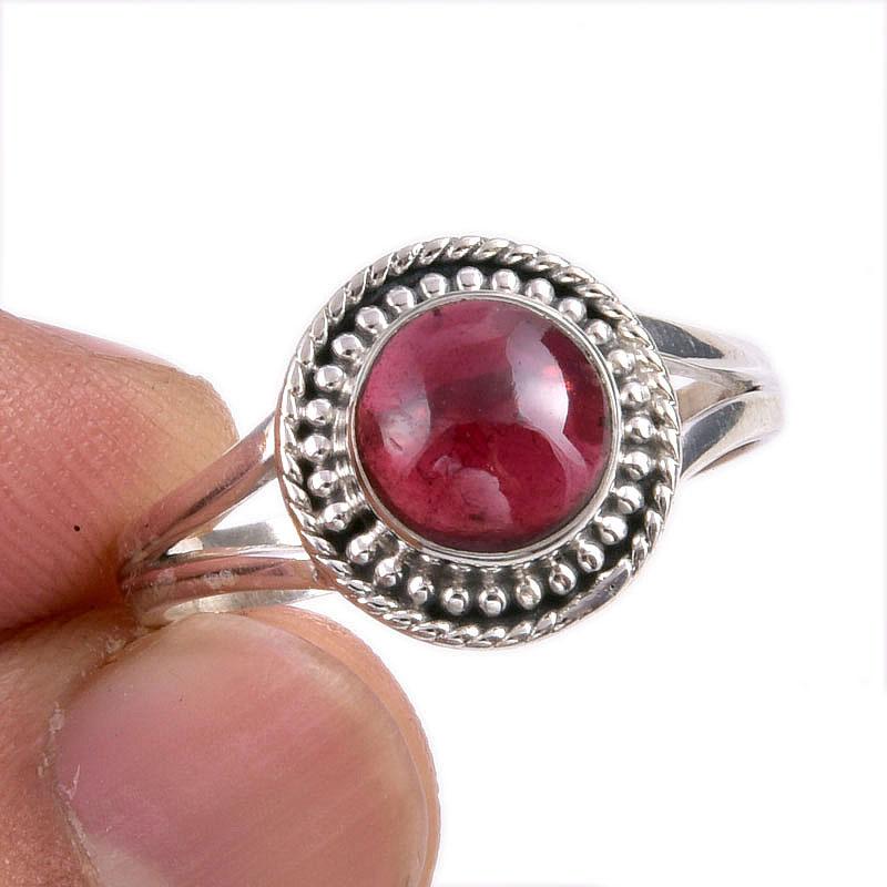 Natural Garnet Gemstone Handmade 925 Solid Sterling Silver Gift Ring S.10 m1O70