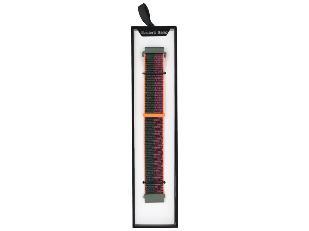 New GlacierX Grip Strap Nylon Forest Plum Smartwatch Strap Green-Purple 22mm