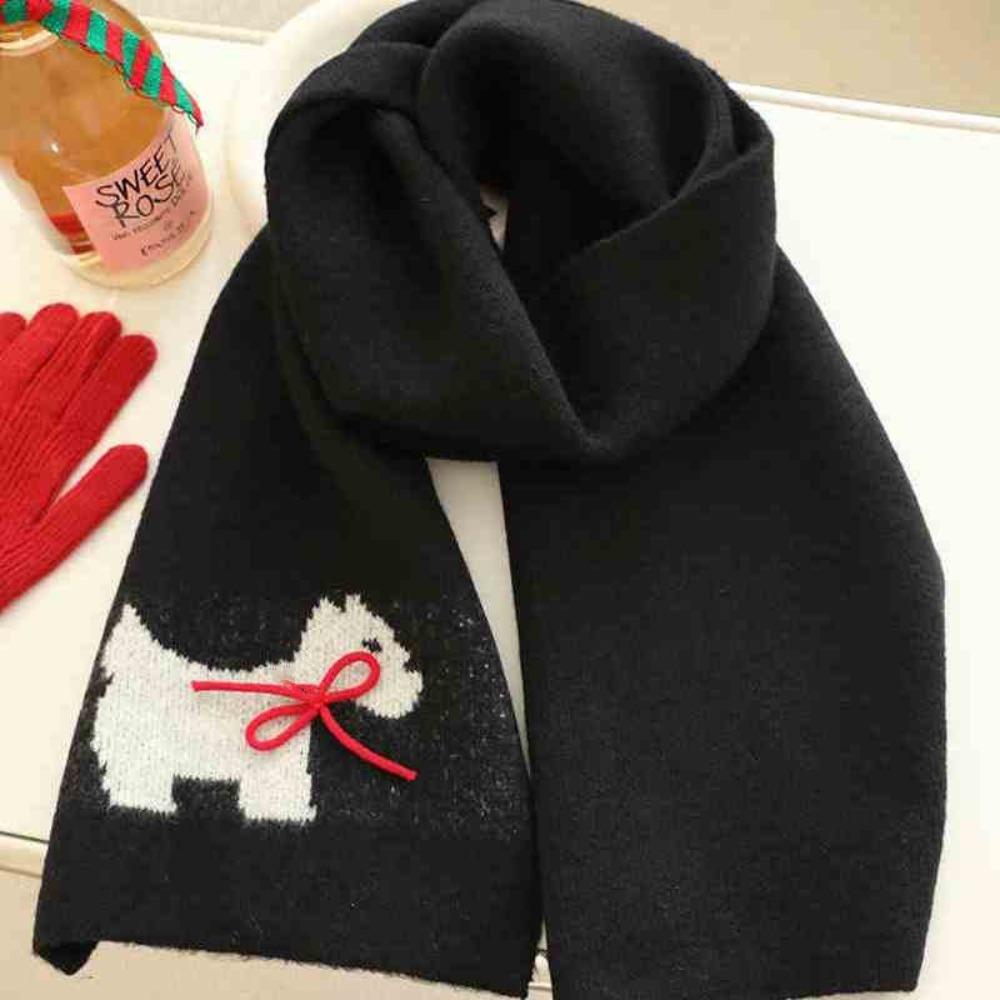 Полиэстеровый шарф Толстый вязаный шарф Милая шаль Зима