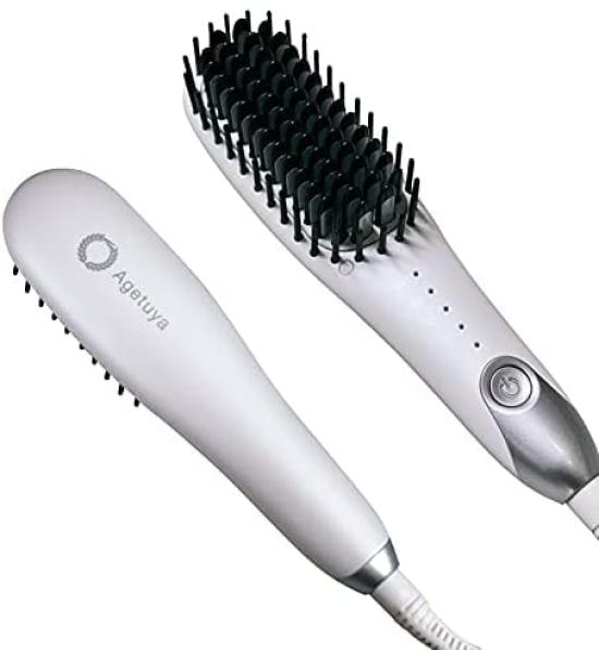 Agetsuya Heat Brush Portable Heat Brush Iron White Overseas Compatible Heat Brush Brush Iron