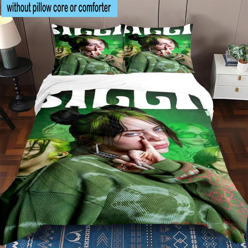 3PCS Bi-llie music Artwork 3pcs Bedding,Including 3PCS Duvet Cover And 2pcs Pillowcases Perfect for Christmas,Ideal for Bedroom, Dormitory