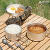 VASTLAND Cooker 4 Piece Set Aluminum Camping Cookware Pot Storage Bag Included