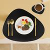1/4/6 Sets Black Table Placemats and Coasters Oval Shaped Table Mats Pad Kitchen Accessories Place Mat for Indoor Outdoor