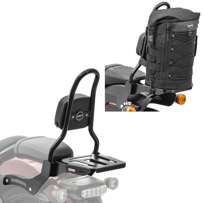 Sissy bar Fast Rider-M avec porte-bagages + sacoche sissy bar
