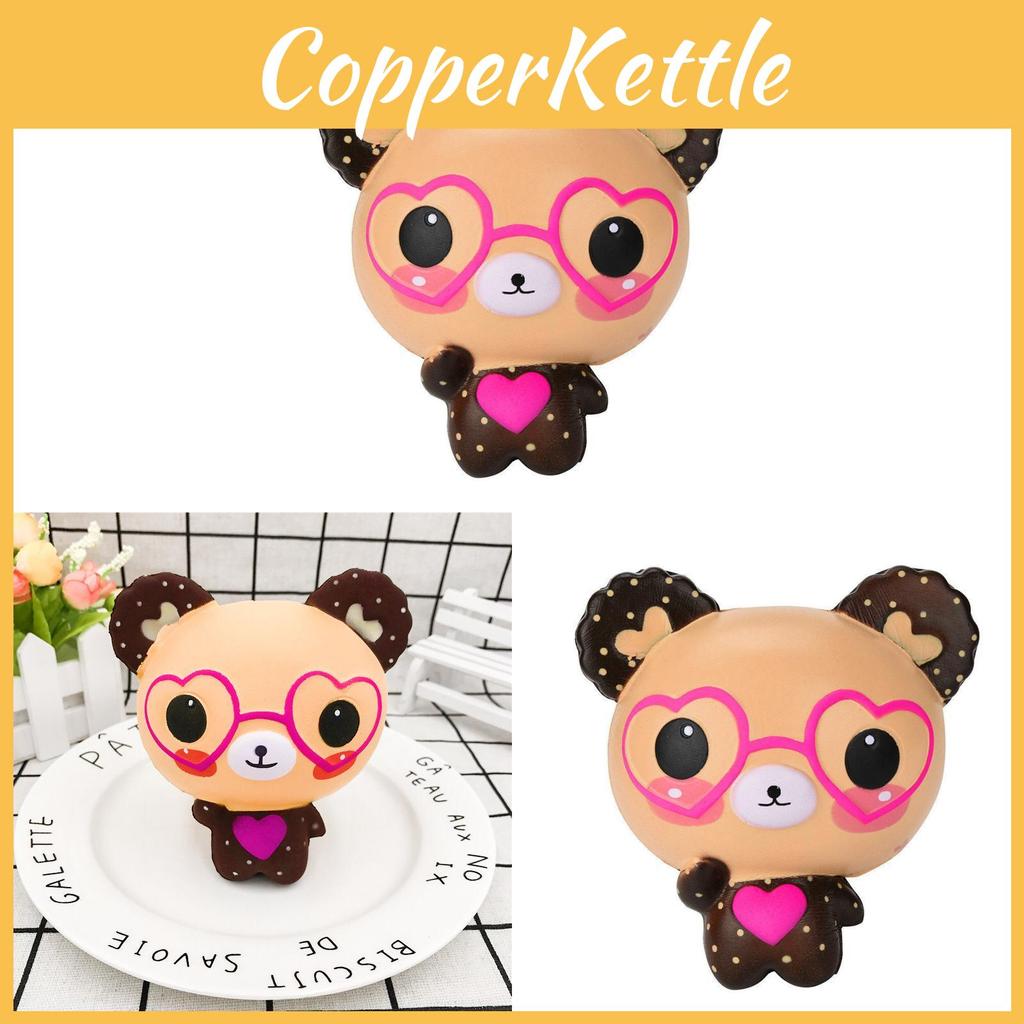 Squishy Bear Glasses Plush Toy With Slow Rebound Pu Material For Gift And Decoration